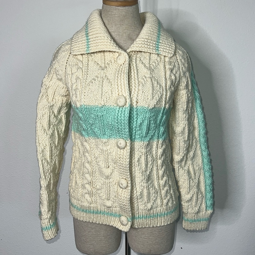 Hand Crafted Chunky Knit Cable Fisherman’s Cardigan